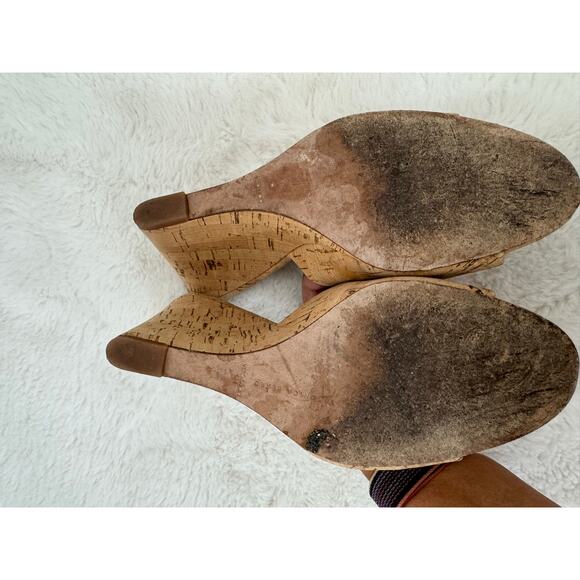 Veronica Beard Cork Wedge Mule Sandals Size 9 Designer Heels - Picture 7 of 10